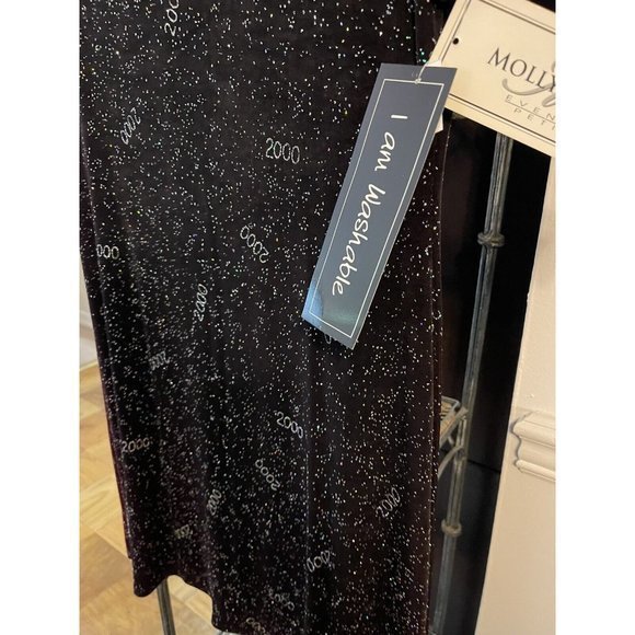 4P Vintage Molly Malloy Evening‎ Dress Glitter 2000 Millennium New Year RARE - Picture 8 of 9